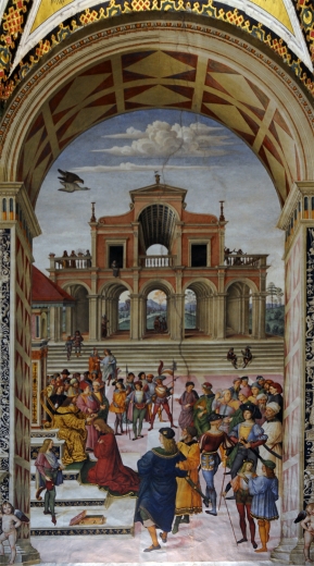 Bernardino di Betto, known as Pinturicchio, Enea Silvio Piccolomini crowned court poet by the Emperor Frederick III